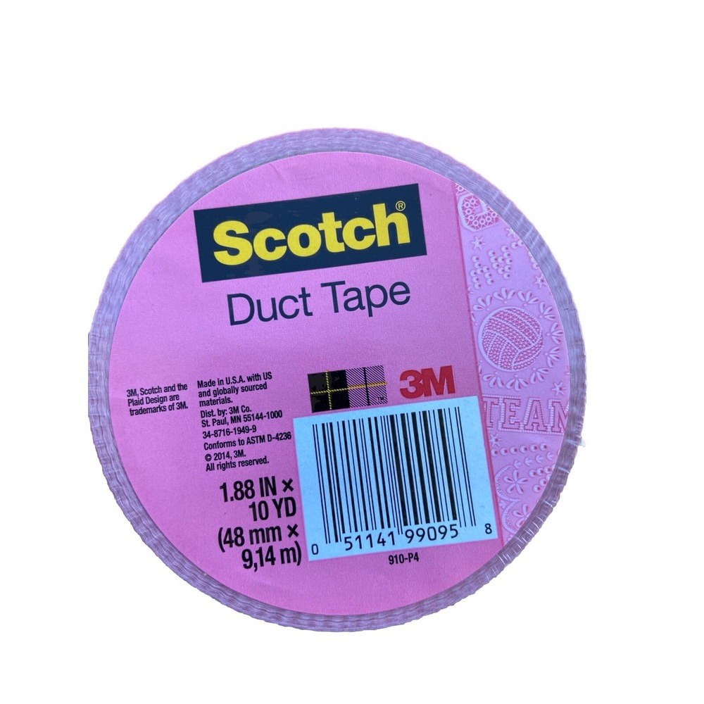 3M Scotch Duct Tape Sports Girl Pink Team 1.88 In X 10 Yard NIP Lot Of 30